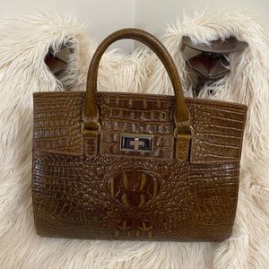 Brown Croc leather handbag